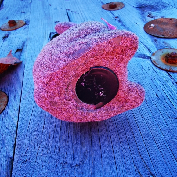 Vintage Flocked Bunny Rabbit Coin Bank - Picture 10 of 13